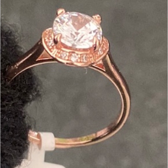 Super Sparkly S925 rose gold ring size 5 - Picture 6 of 10